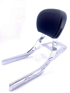 MyLohas Chrome Backrest and Sissy Bar Luggage Rack for Honda VTX1300 N/R/S 03 04 05 06