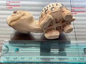 Lifelike Big Head Leopard Print Tortoise Statue Reptile Resin Figure Decor 4"